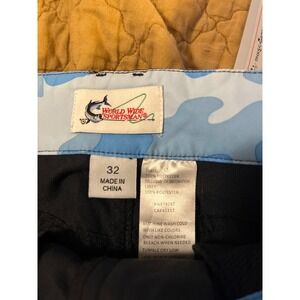 World Wide Sportsman Mens Black‎ Camo Cargo Shorts Size 32 Fishing